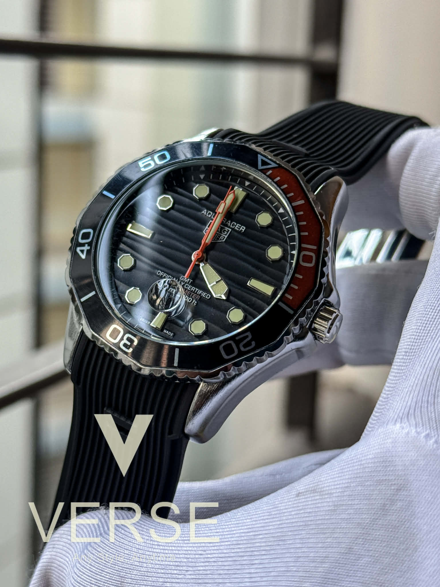 TAG Heuer Aquaracer Professional - Superdiver | Black Dial - Belt Sweep Orange Hand - VERSE - 