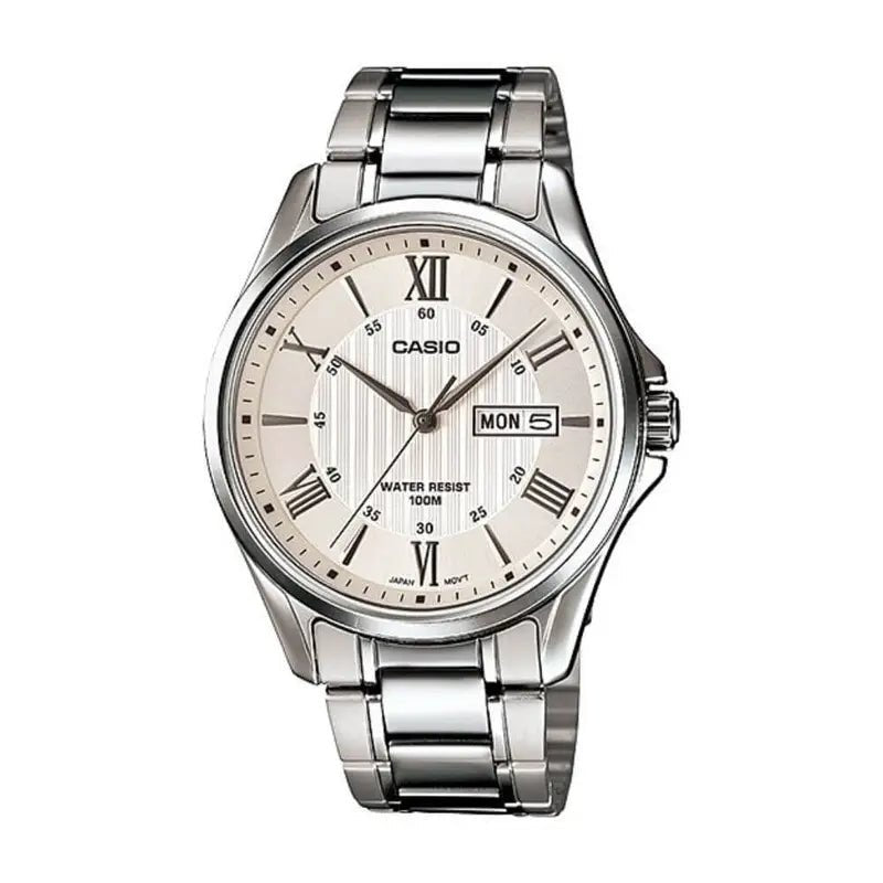 Casio MTP - 1384D - 7AVDF White Dial Day - Date Men's Stainless Steel Watch | Casio MTP - 1384D - 7AVDF - VERSE - 