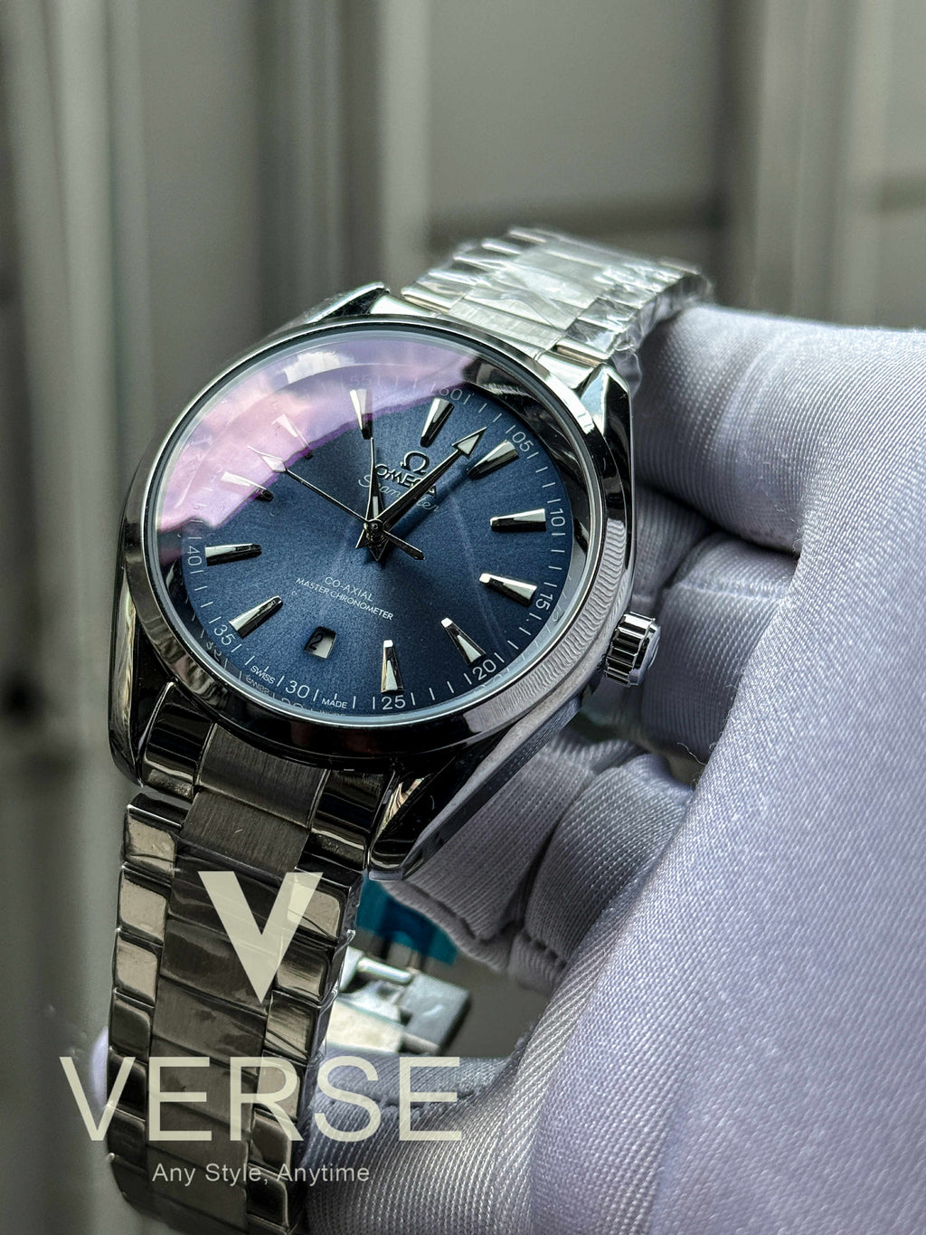 Omega Seamaster AquaTerra Automatic Sunburst Atlantic Blue Dial AA - VERSE - 