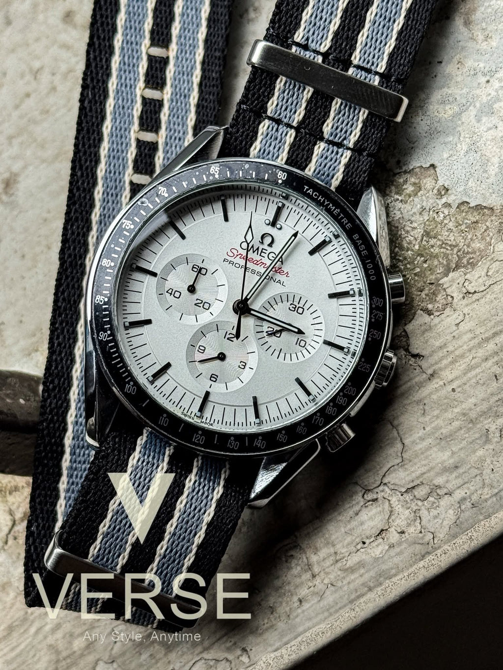 OMEGA BLACK BELT WHITE DIAL FREE NATO STRAP OFFER AA - VERSE - 