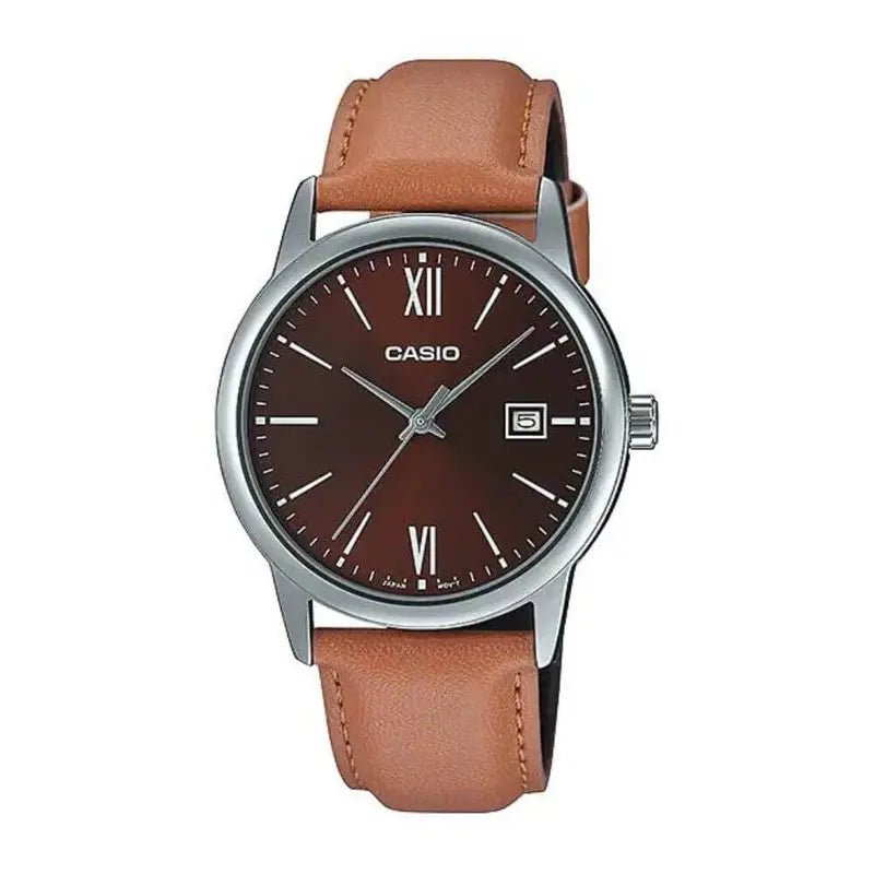 Casio MTP - V002L - 5B3UDF Brown Dial Men's Brown Leather Watch | Casio MTP - V002L - 5B3UDF - VERSE - 