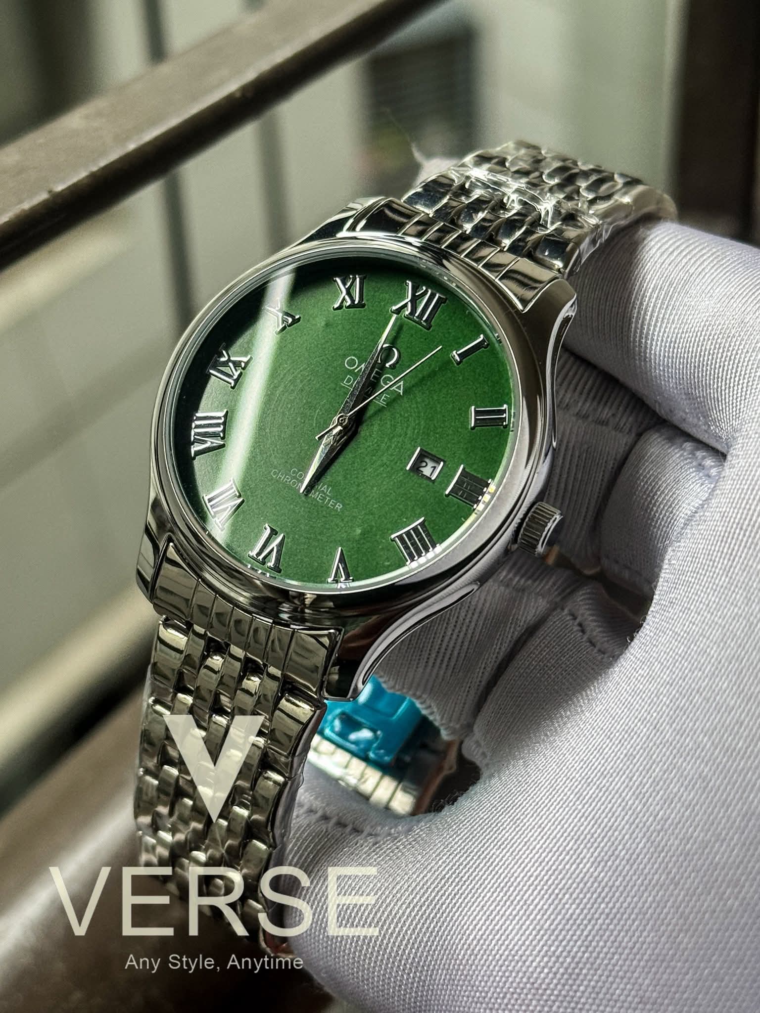 Omega De Ville Silver Chain Green Dial Sweep AA - VERSE - 