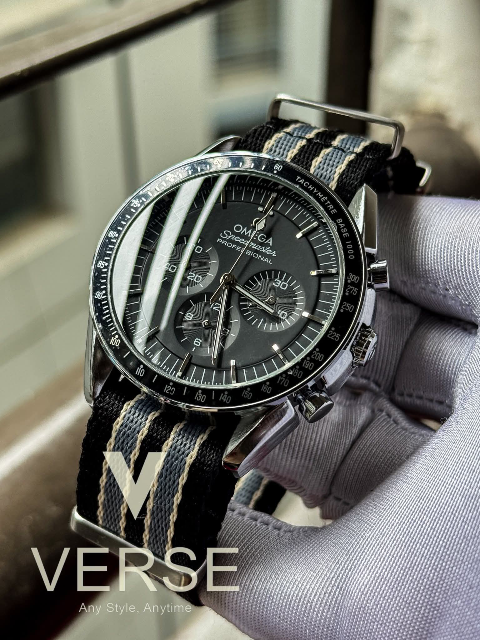 OMEGA BLACK BELT BLACK DIAL FREE NATO STRAP OFFER AA - VERSE - 