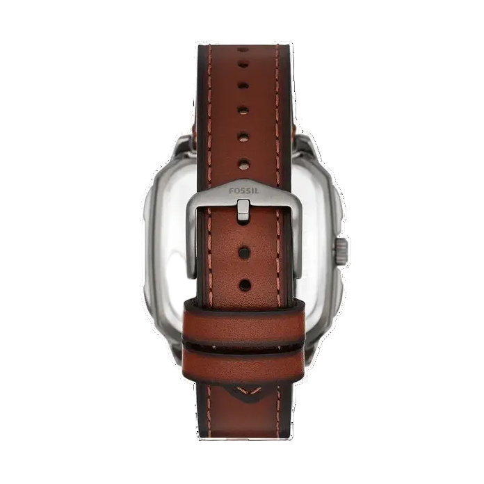 Fossil Inscription Three-Hand Date Anthracite Black Dial Brown Leather Men's Watch | Fossil FS5934