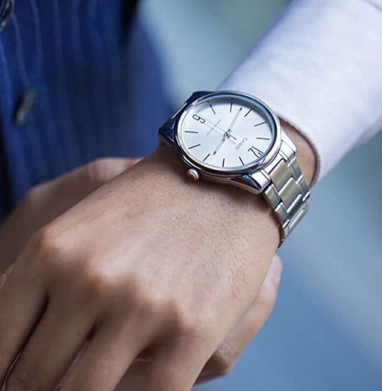 Casio MTP - V005D - 7BUDF Silver - Tone White Dial Men's Watch | Casio MTP - V005D - 7BUDF - VERSE - 
