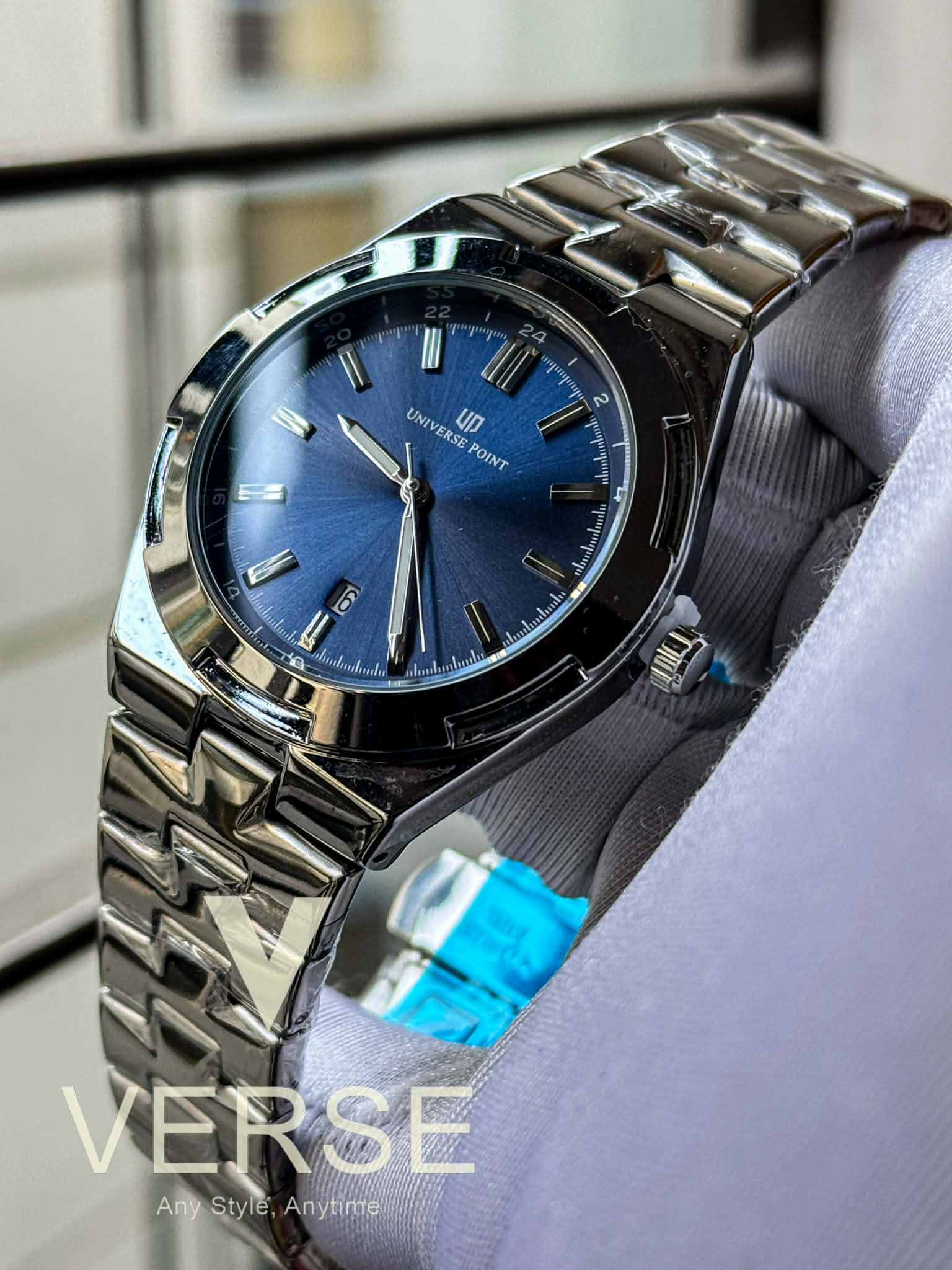 UNIVERSE POINT Overseas - Silver Chain Flange Blue Dial | UP1988 - 2609 - VERSE - 