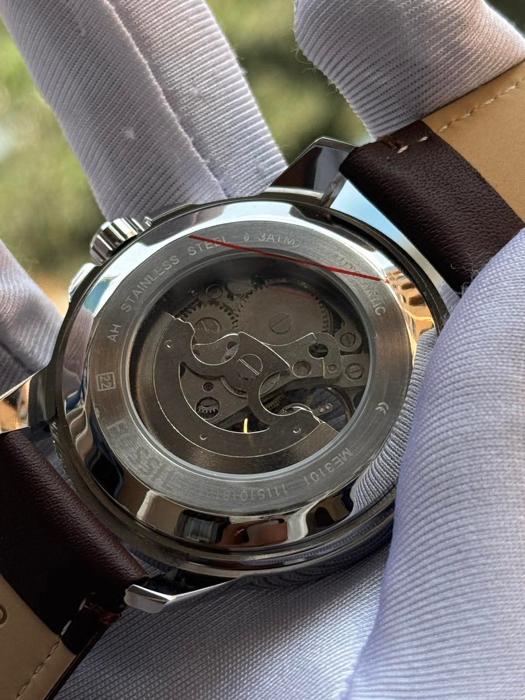 Fossil Automatic Black Belt Silver Case Black Dial AA - VERSE - 
