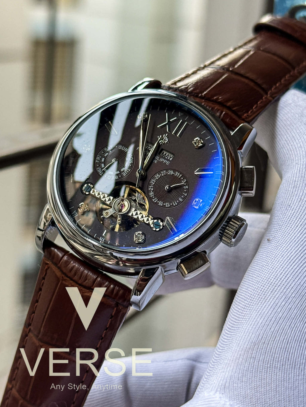 Patek Philippe Grand Flywheel Complication | Brown Dial - Semi AAA - VERSE - 
