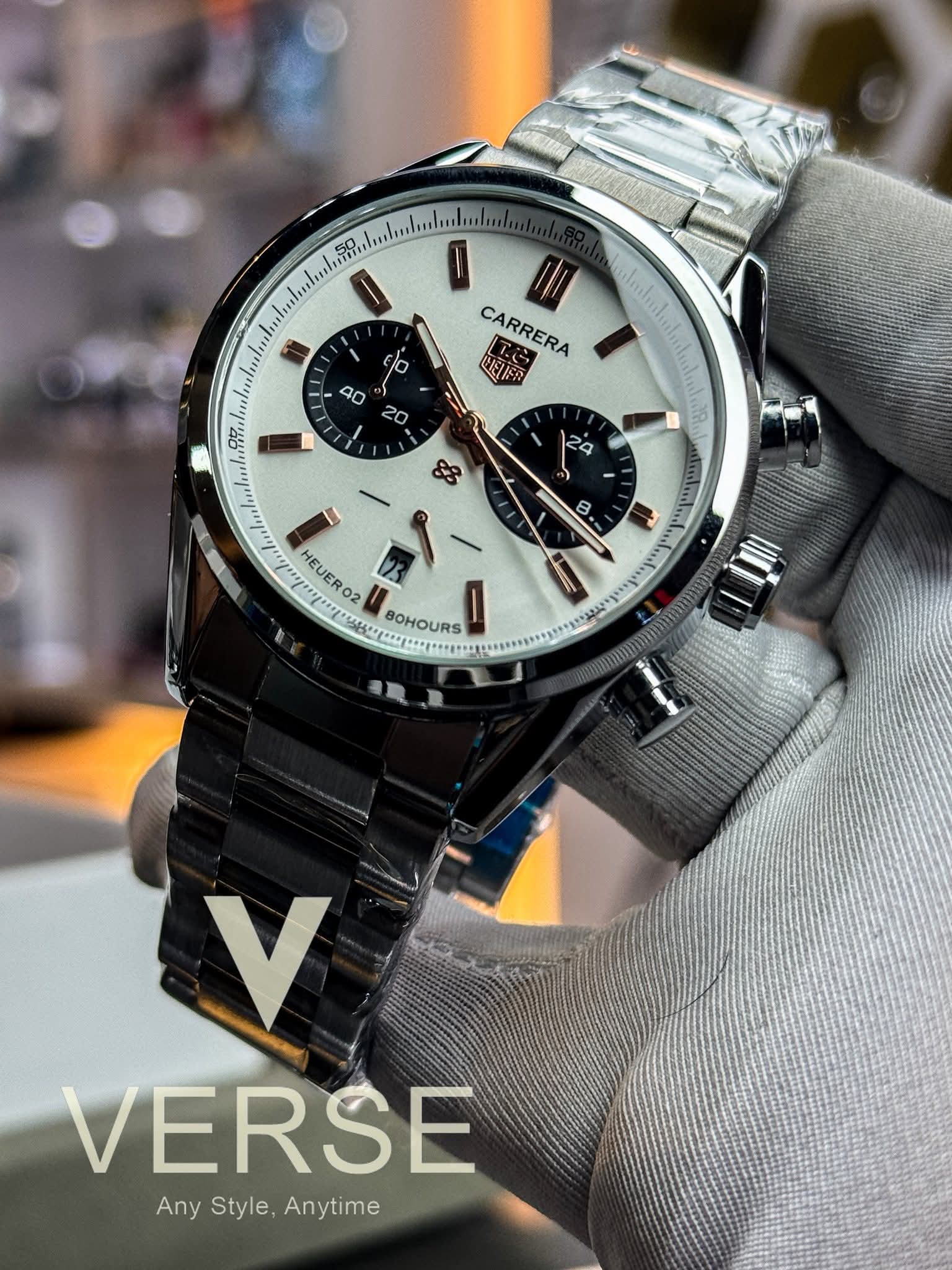 TAG Heuer Carrera 02 Chronograph | Silver Chain - Panda Dial - VERSE - 