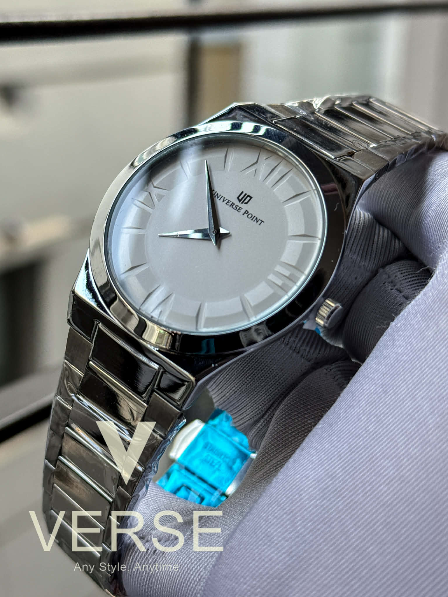 UNIVERSE POINT Minimalist Roman Numeric – Silver Chain White Dial | UP1988 - 2528 - VERSE - 