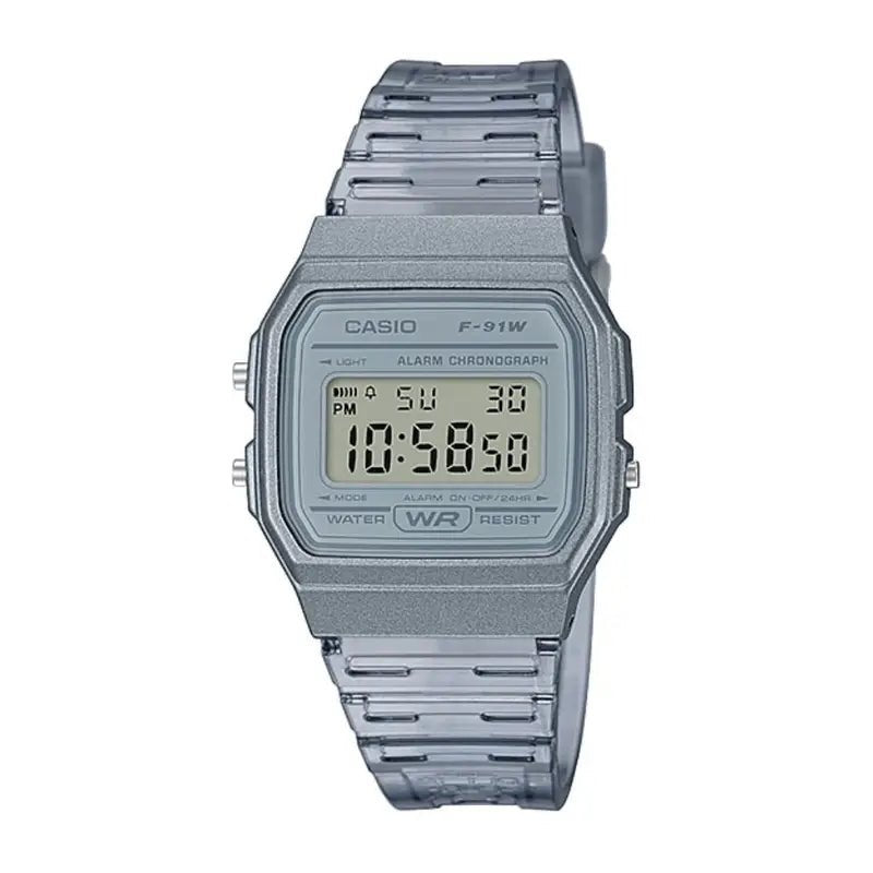 Casio F - 91WS - 8DF Digital Translucent Grey Dial Resin Band Unisex Watch | Casio F - 91WS - 8DF - VERSE - 