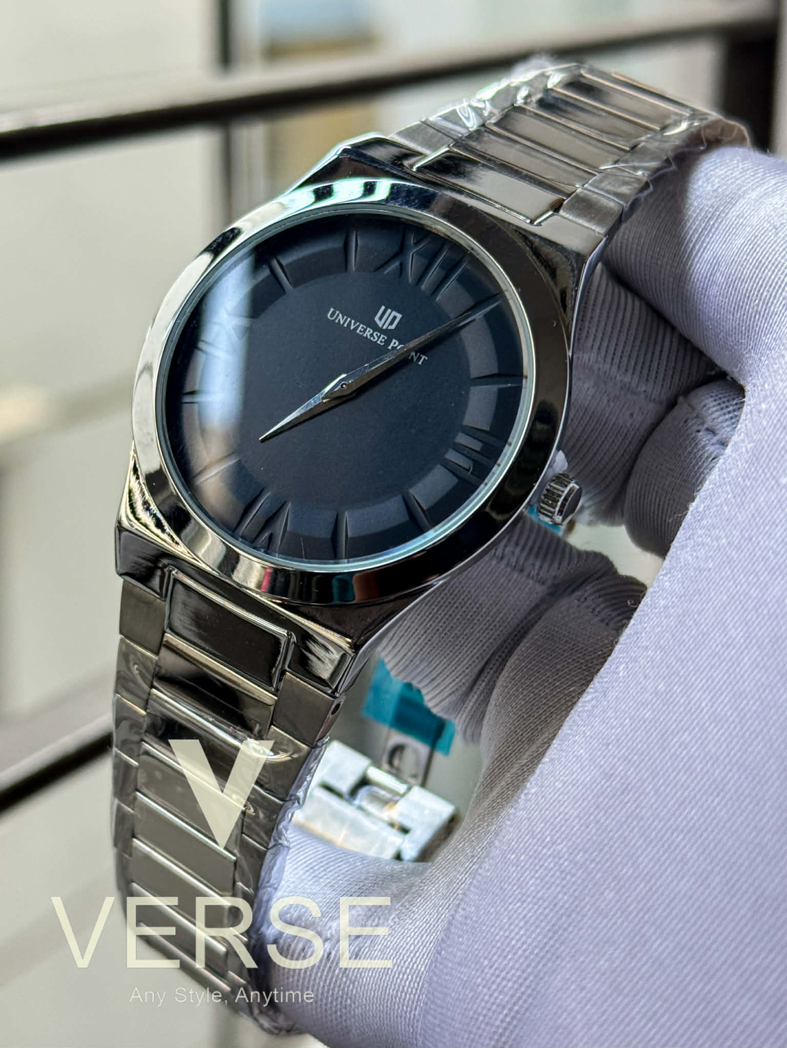 UNIVERSE POINT Minimalist Roman Numeric – Silver Chain Blue Dial | UP1988 - 2528 - VERSE - 