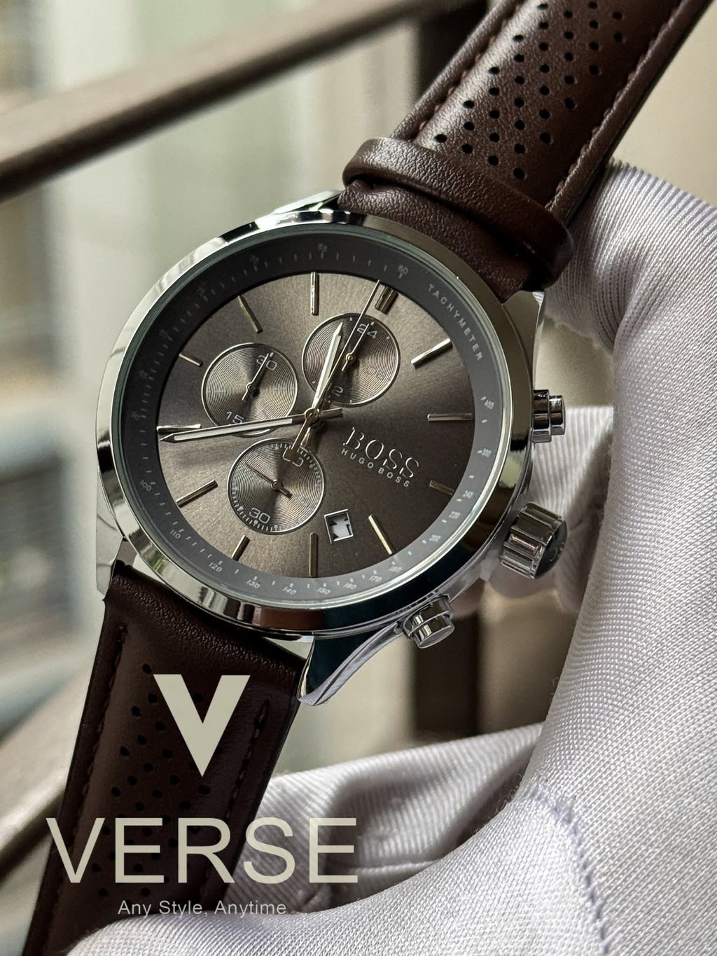 Boss Grand Prix Chronograph Brown Belt AA - VERSE - 