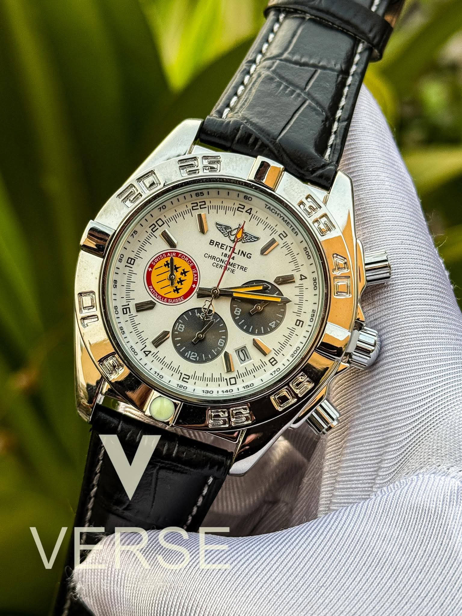 Breitling Chronomat Patrouille Suisse B - 04 Black Belt White Dial AA - VERSE - 