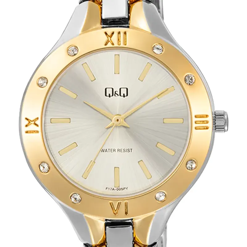 Q&Q Japan Quartz White Dial Two-Tone Stainless Steel Women's Watch | Q&Q F17A-005PY