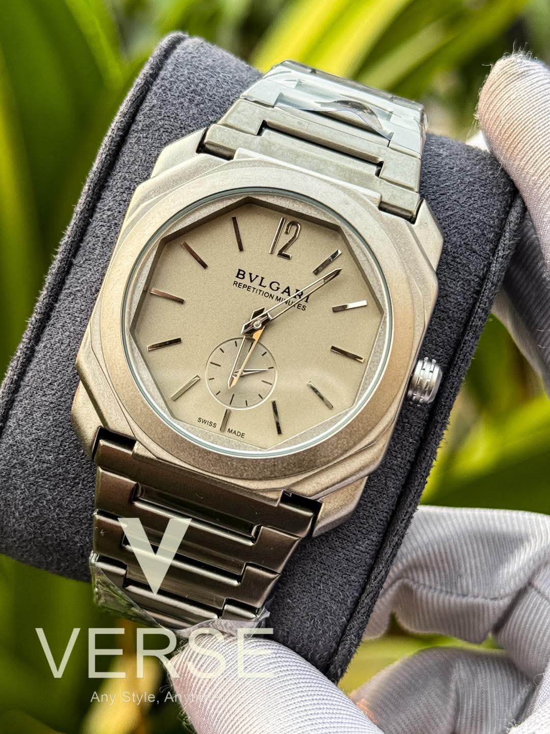 BVLGARI Octo Finisimo Matte Silver Chain Matte Grey 60sec Dial AA - VERSE - 