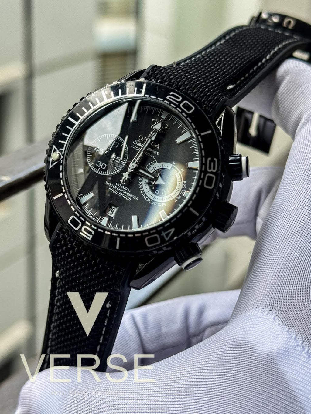 Omega Seamaster Planet Ocean 600M Chronograph Black Belt Black Dial AA - VERSE - 