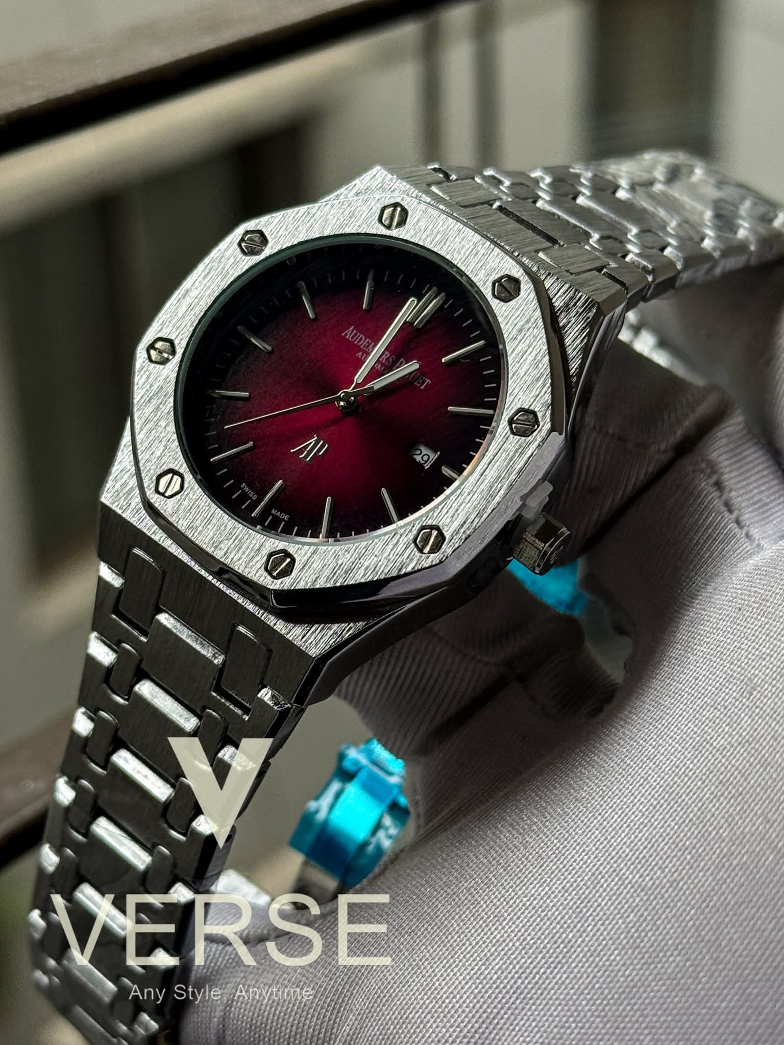 Audemars Piguet Royal Oak Non - Chrono Fumé Burgundy/Red - wine Dial AA - VERSE - 