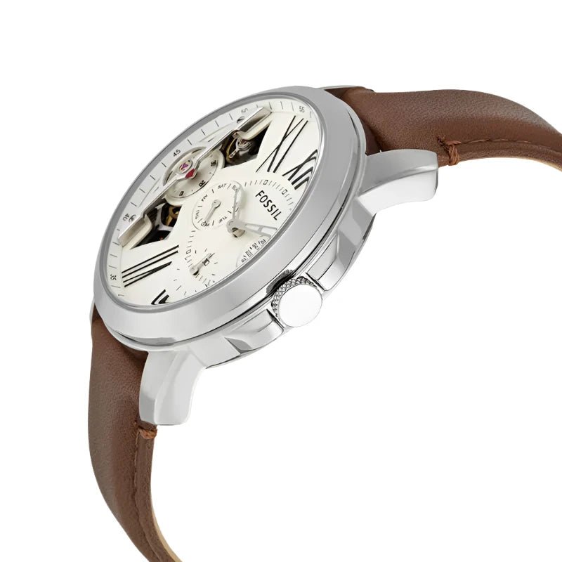Fossil ME1144 Grant Twist Hybrid Multifunction Beige Dial Brown Leather Men's Watch | Fossil ME1144 - VERSE - 