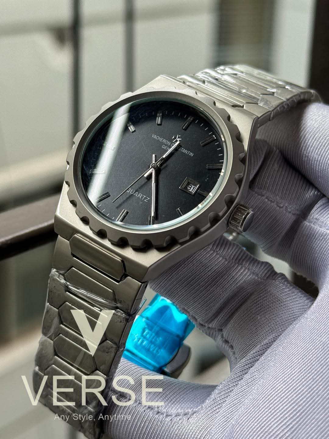Vacheron Constantine Quartz Silver Chain Black Dial AA - VERSE - 
