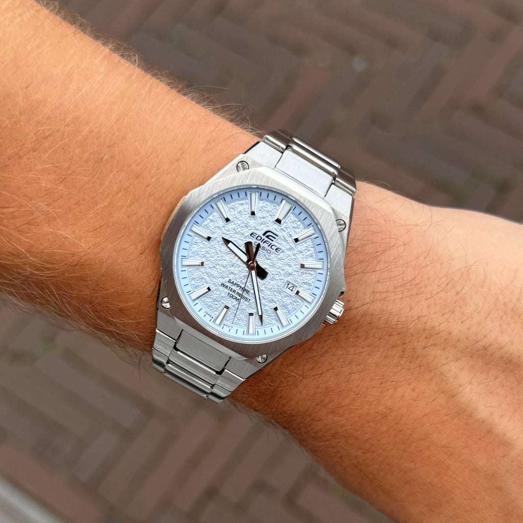 Casio Edifice Slim EFR-S108DE-2AVUDF Sapphire Pastel Ice Blue Dial Stainless Steel Men's Watch | Casio EFR-S108DE-2AVUDF