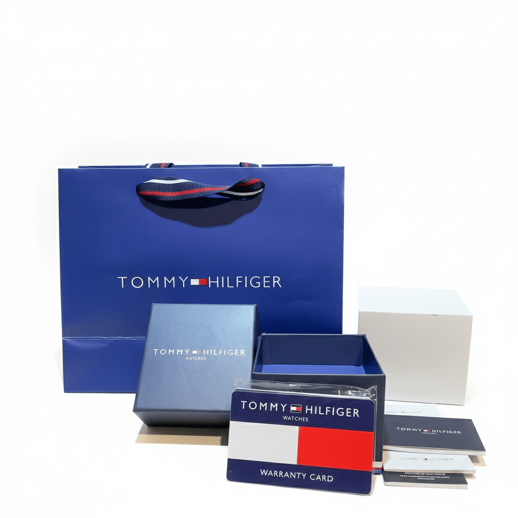 Tommy Hilfiger Mason Chronograph Grey Belt - Dial Rose Gold Accents AA | Free Brand Box Offer - VERSE - 