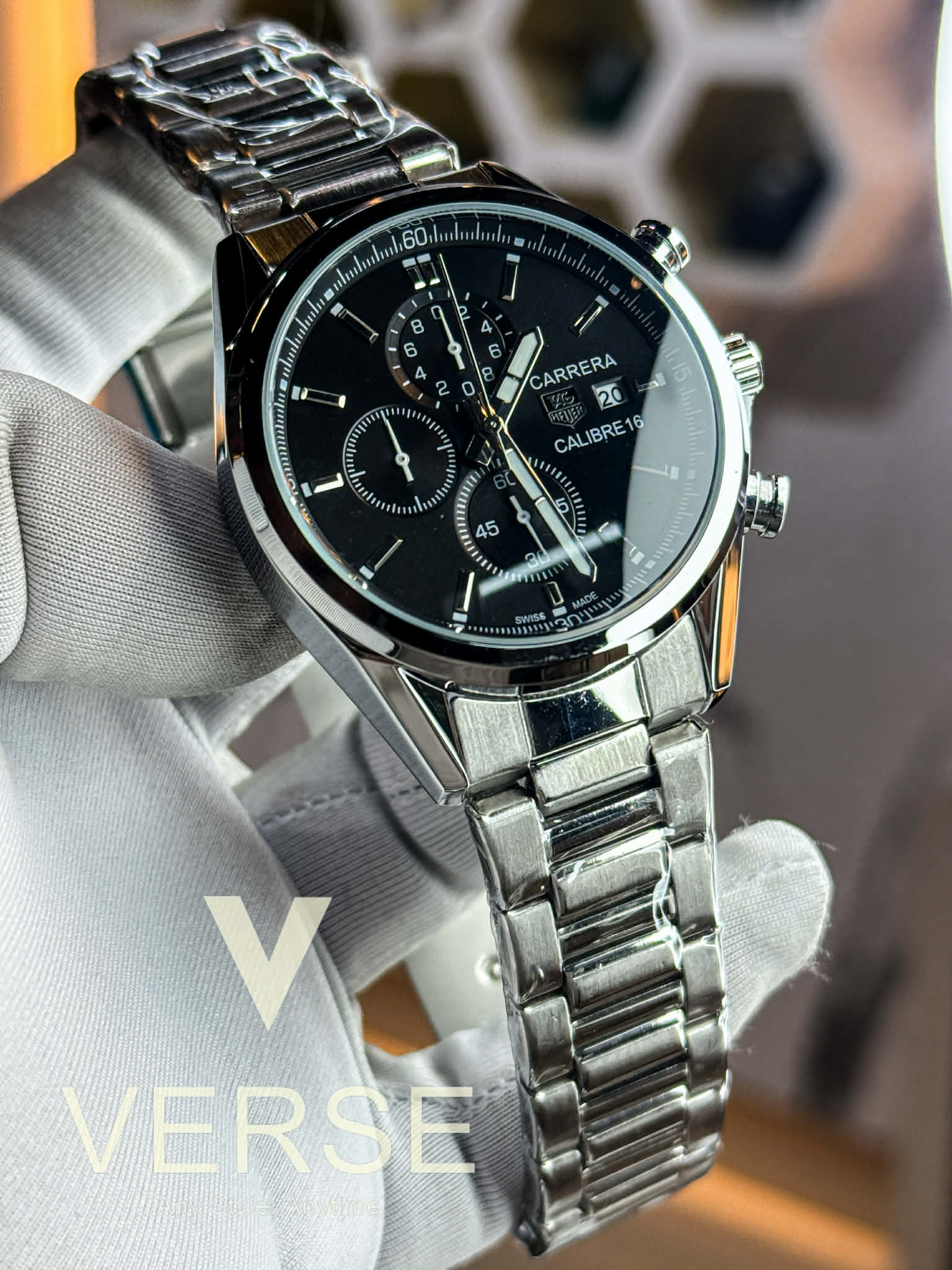 TAG Heuer Carrera Calibre 16 - Chronograph | Black Dial - VERSE - 