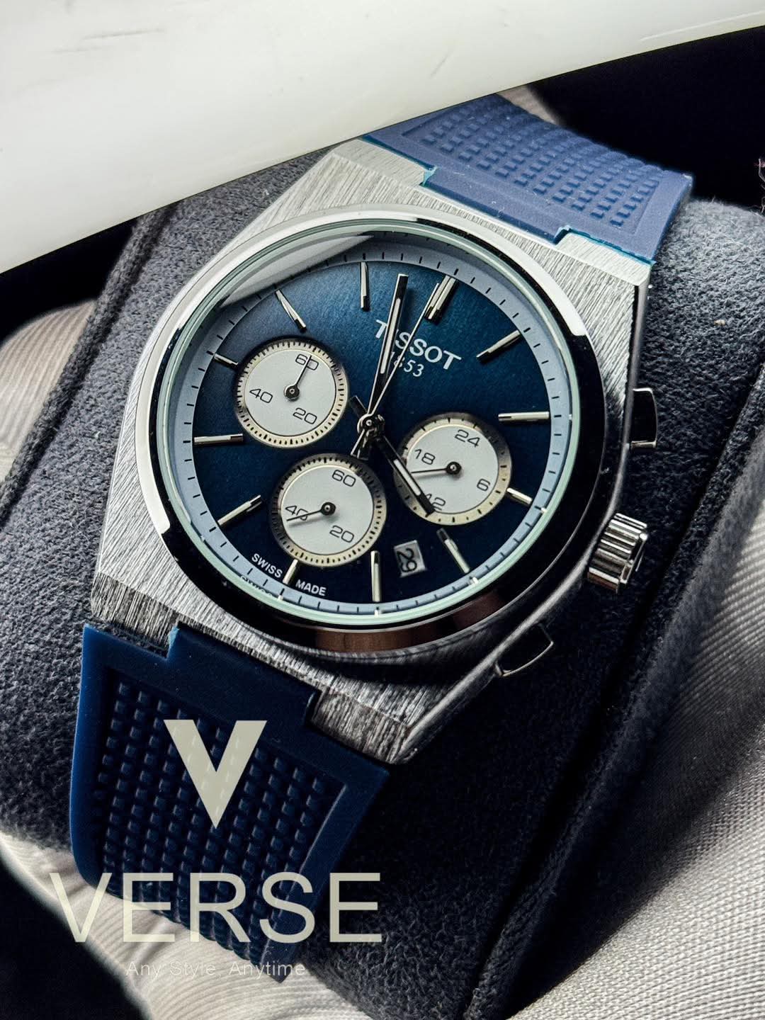 Tissot PRX Chronograph Blue Belt Blue Dial White Sub AA - VERSE - 