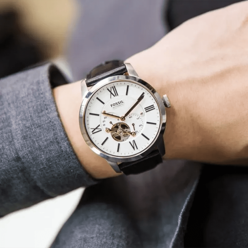 Fossil Townsman ME3104 Automatic White Dial Black Leather Men’s Watch| Fossil Townsman ME3104 - VERSE - 