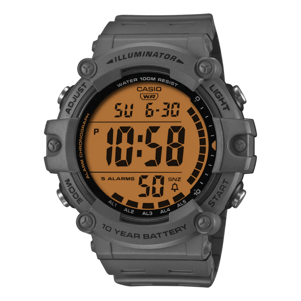 Casio AE - 1500WHC - 8AV Amber Tone Men's 100M Digital Grey Resin Watch | Casio AE - 1500WHC - 8AV - VERSE - 