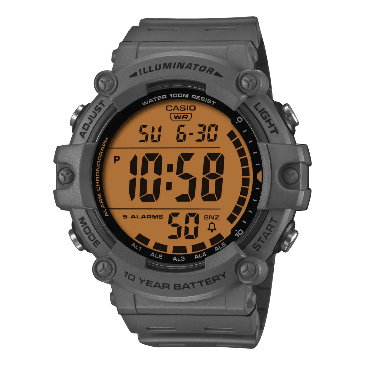 Casio AE - 1500WHC - 8AV Amber Tone Men's 100M Digital Grey Resin Watch | Casio AE - 1500WHC - 8AV - VERSE - 