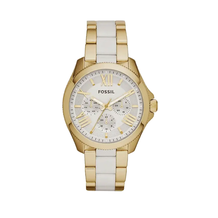 Fossil Cecile Multifunction White Dial Two-Tone Gold Tone Stainless Steel Women's Watch | Fossil AM4545