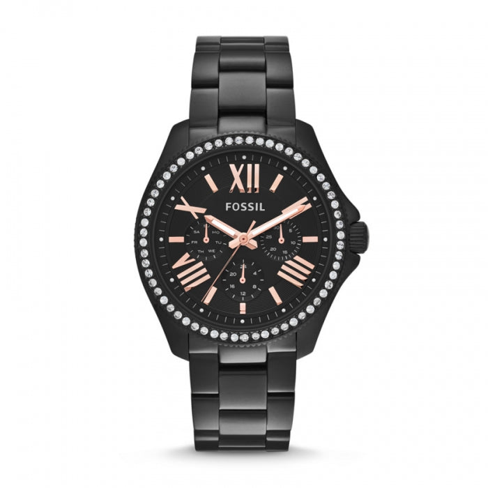 Fossil Cecile Multifunction Matte Black Dial Black Stainless Steel Women's Watch | Fossil AM4522