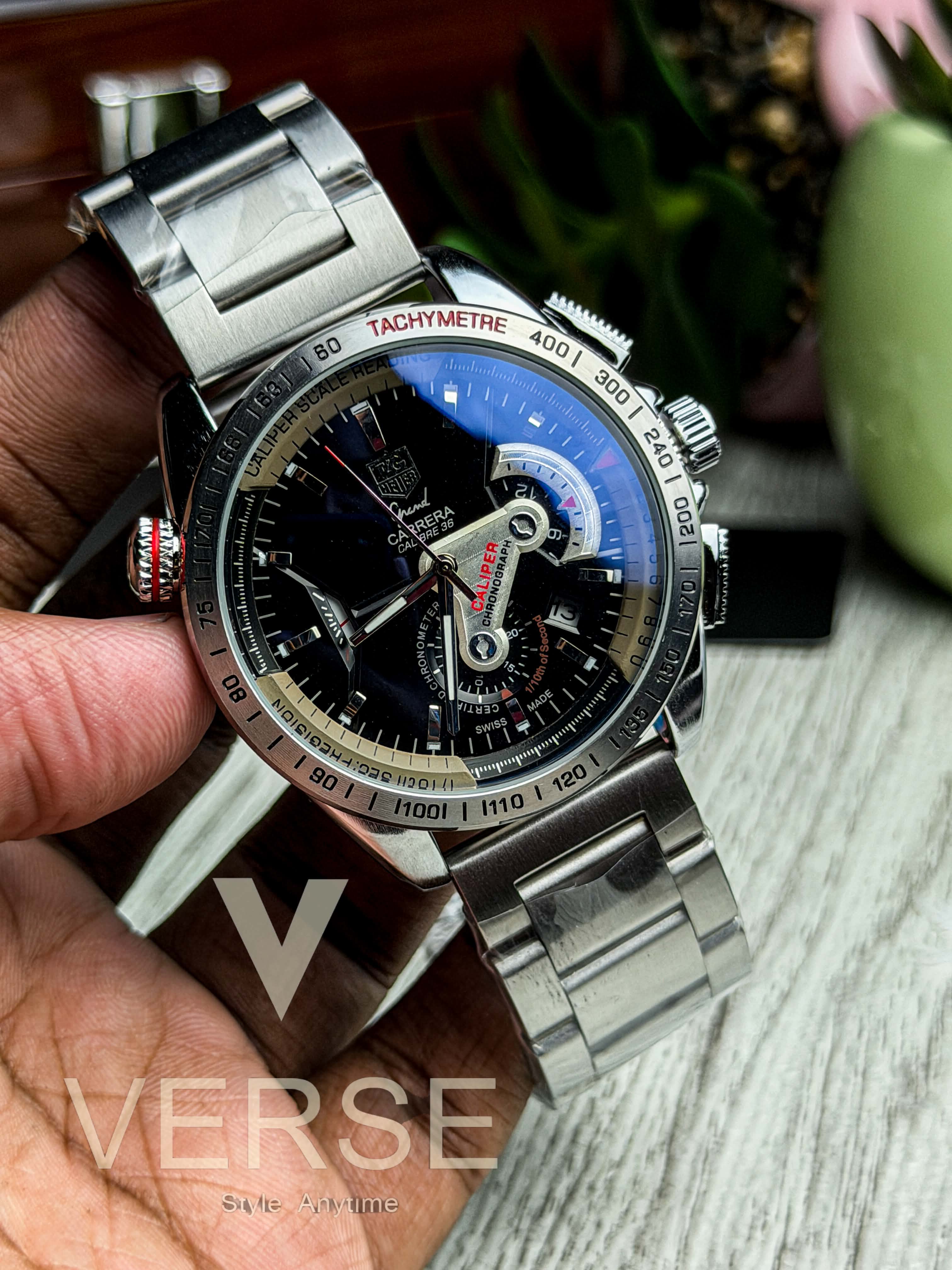 TAG Heuer Grand Carrera Calibre 36 Chronograph | Black Dial - ( Double A )
