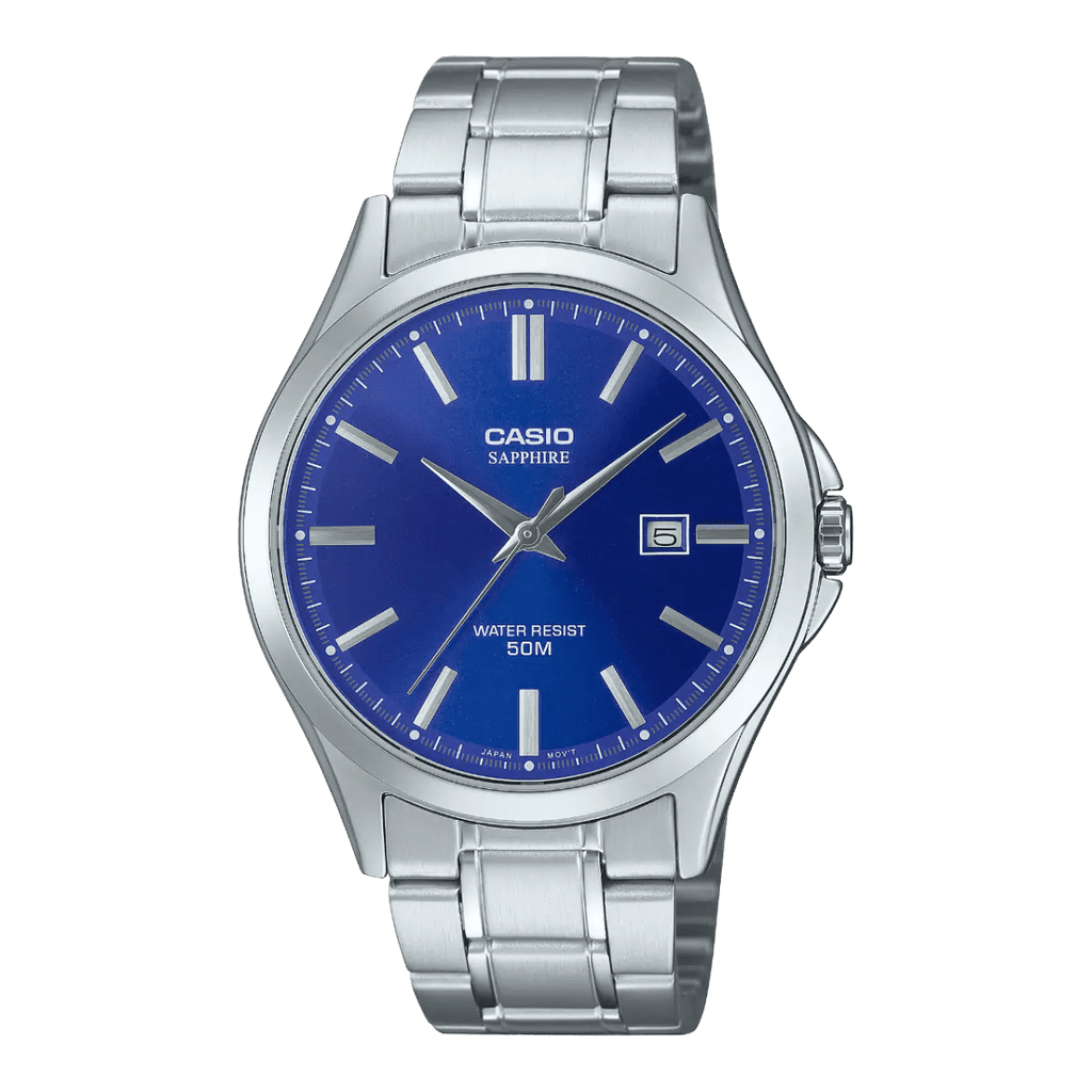 Casio MTS - 115D - 2A1V Sapphire Navy Blue Dial Men's Stainless Steel Watch | Casio MTS - 115D - 2A1V - VERSE - 