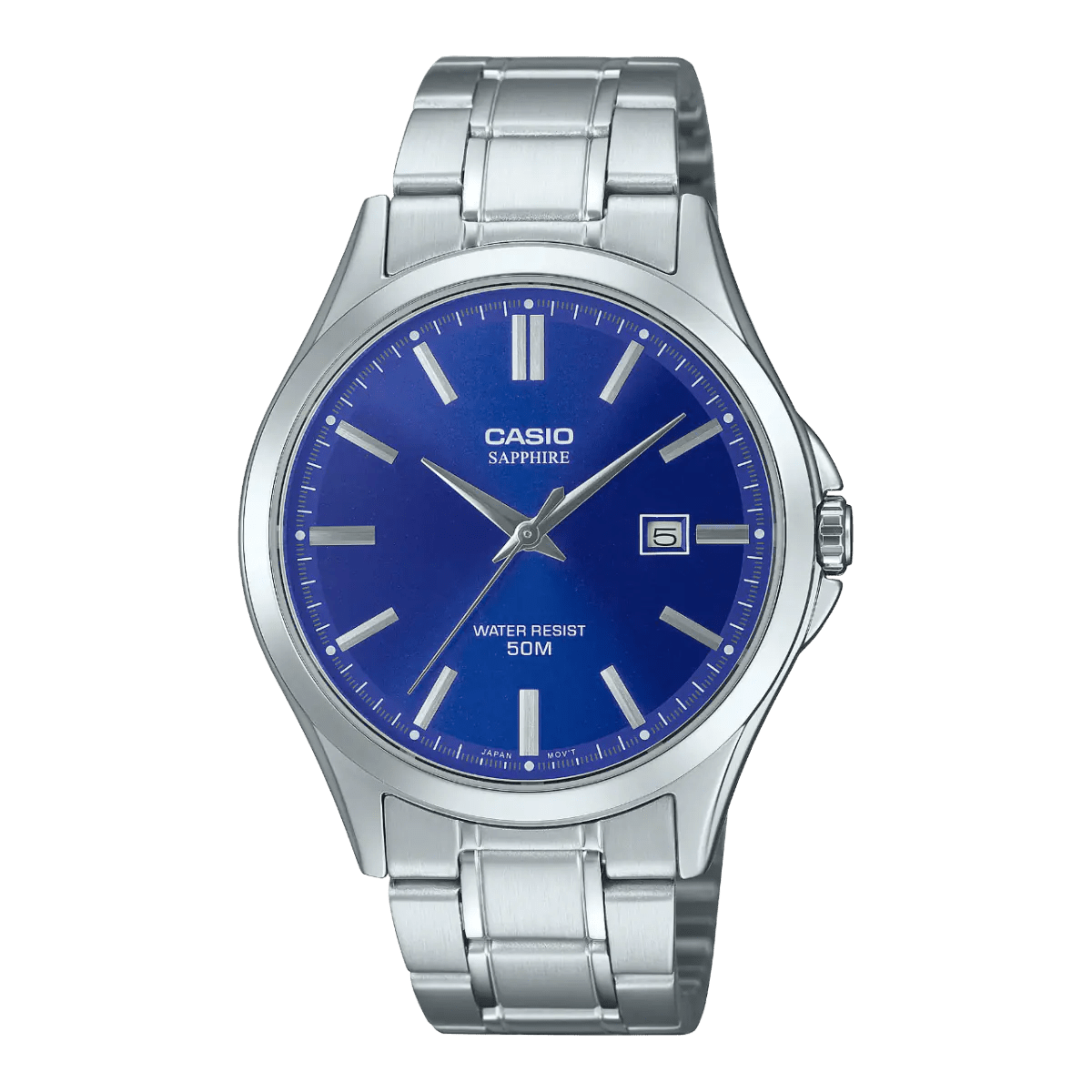 Casio MTS - 115D - 2A1V Sapphire Navy Blue Dial Men's Stainless Steel Watch | Casio MTS - 115D - 2A1V - VERSE - 