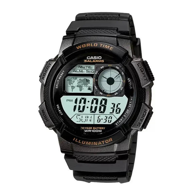Casio AE - 1000W - 1AVDF 100M Men's Digital Black Resin Band Watch | Casio AE - 1000W - 1AVDF - VERSE - 