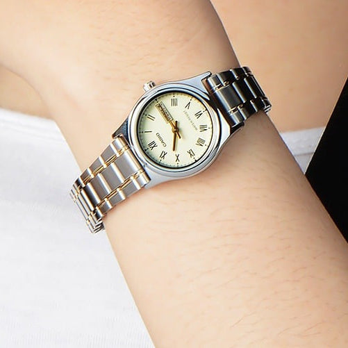 Casio LTP-V006SG-9BUDF Champagne Dial Two-Tone Stainless Steel Women's Watch | Casio LTP-V006SG-9BUDF