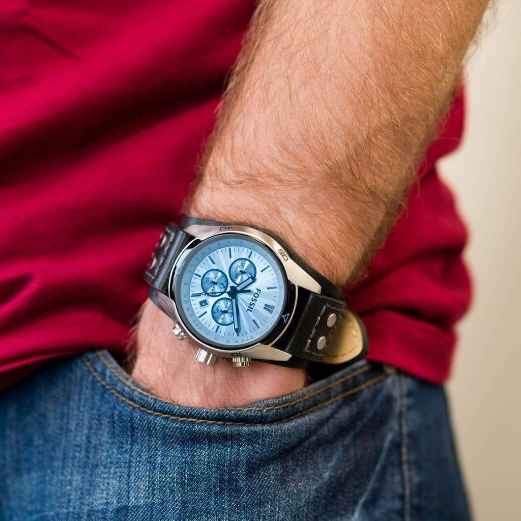 Fossil CH2564 Coachman Chronograph Blue Dial Leather Strap Men's Watch | Fossil CH2564 - VERSE - 