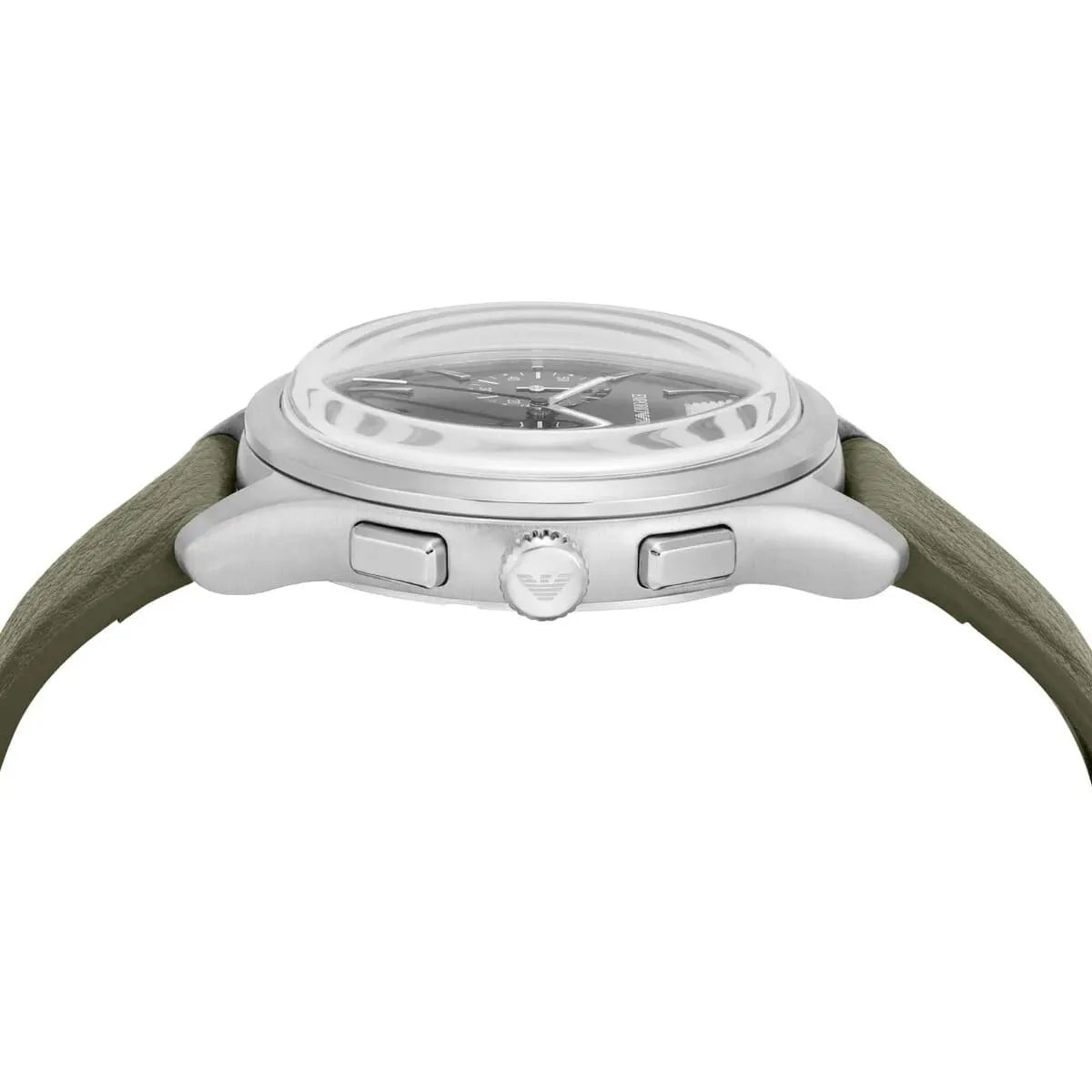 Emporio Armani Dario Chronograph Black Dial Khaki Green Mirum Strap Men's Watch | Emporio Armani AR11693