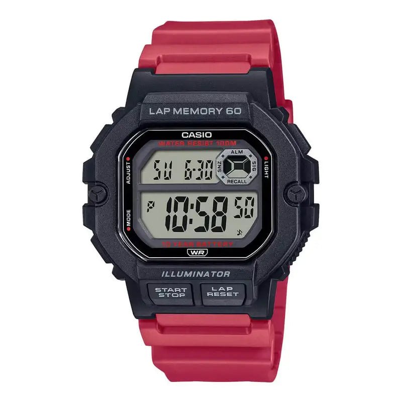 Casio WS - 1400H - 4AVDF Digital 100m Men's Red Resin Watch | Casio WS - 1400H - 4AVDF - VERSE - 