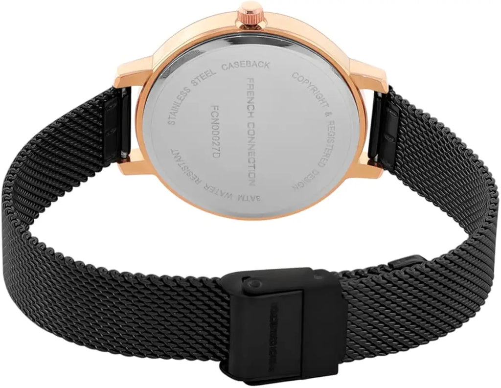 French Connection FCN00027D Women’s White & Black Dial Watch with Black Mesh Strap| French Connection FCN00027D - VERSE - 