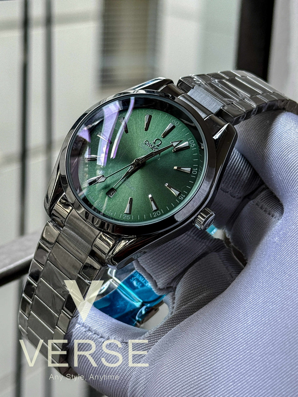 Omega Seamaster AquaTerra Automatic Sunburst Emerald Green Dial AA - VERSE - 
