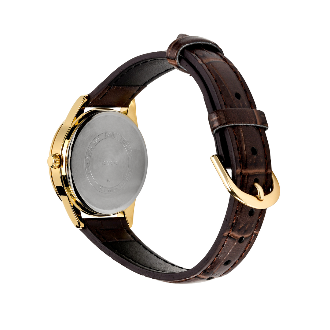 Casio LTP-V005GL-9AUDF Classic Champagne Gold Dial Brown Leather Women's Watch | Casio LTP-V005GL-9AUDF