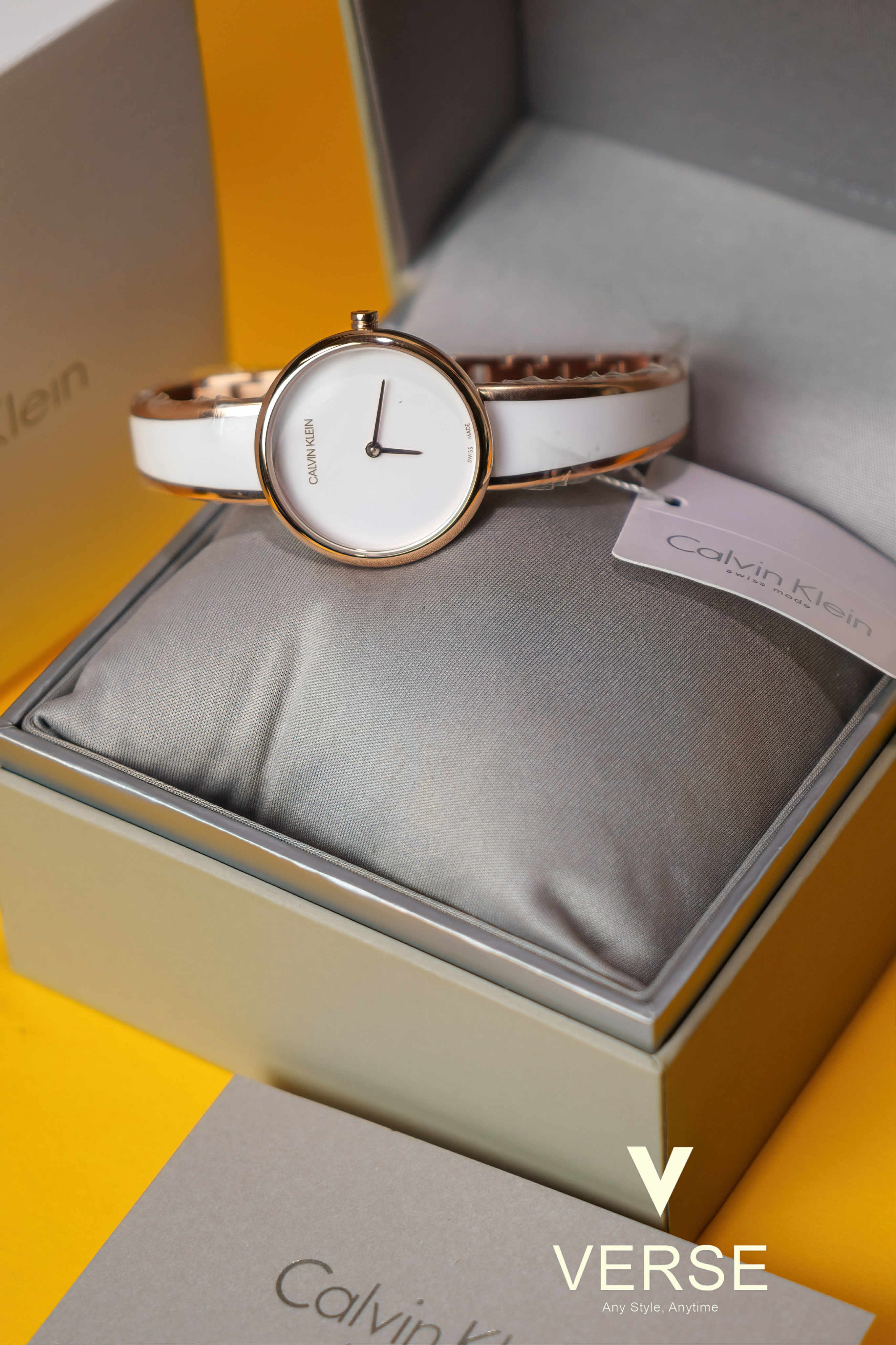 Calvin Klein Seduce K4E2N616 Women’s Watch – Rose Gold & White Resin Bracelet - VERSE - 