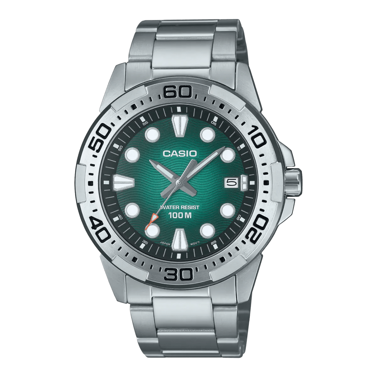 Casio MTD - 140D - 3AV Marine Sport Green Dial Men's 100M Stainless Steel Watch | Casio MTD - 140D - 3AV - VERSE - 