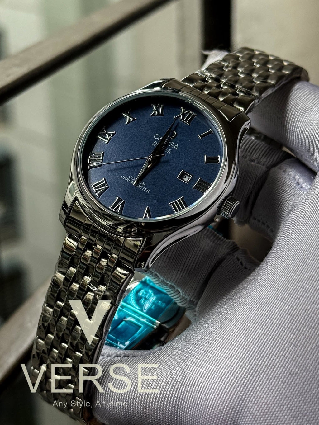 Omega De Ville Silver Chain Blue Dial Sweep AA - VERSE - 