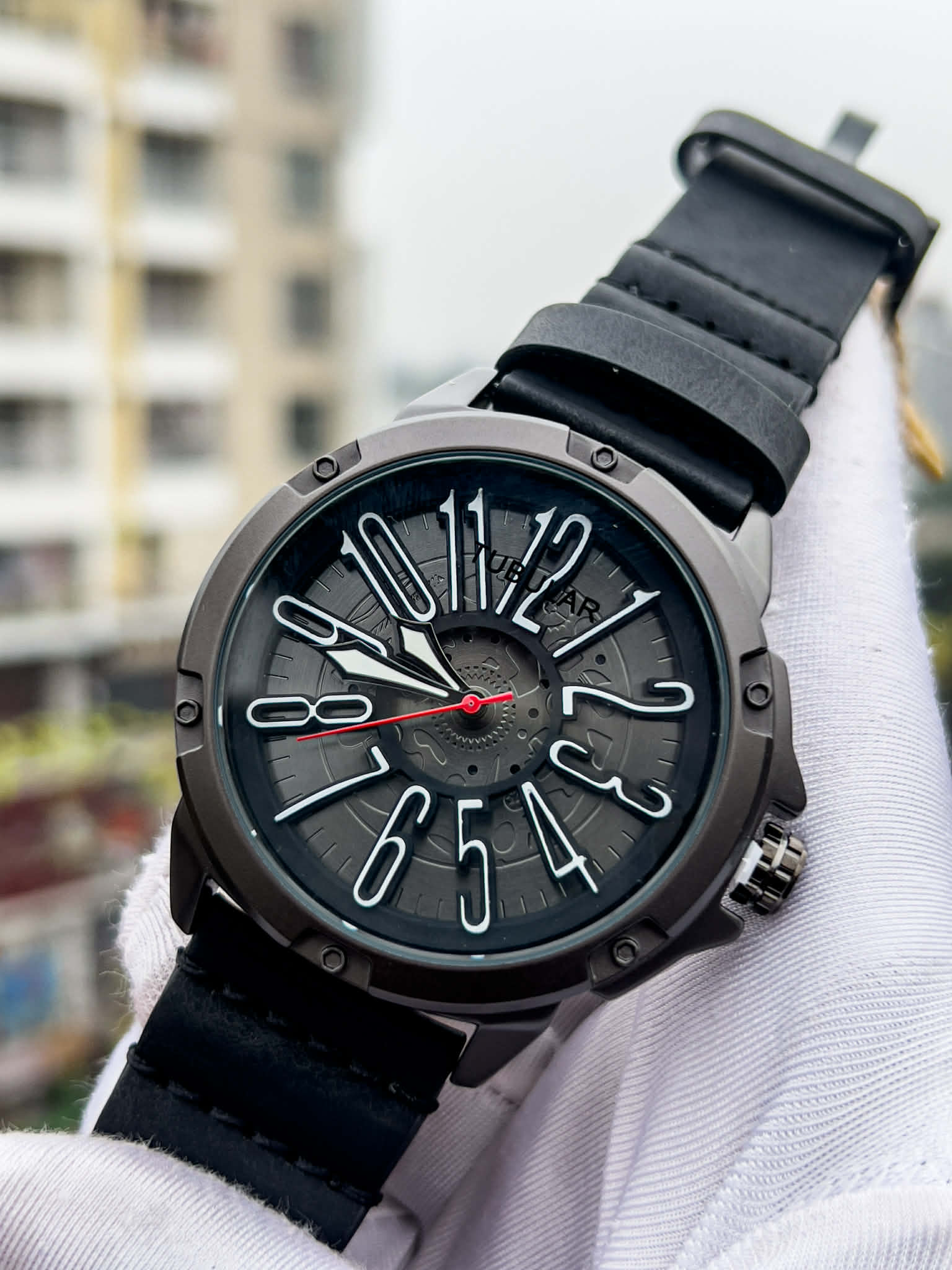Tubular Retro Round Black Belt Silver Digits - VERSE - 