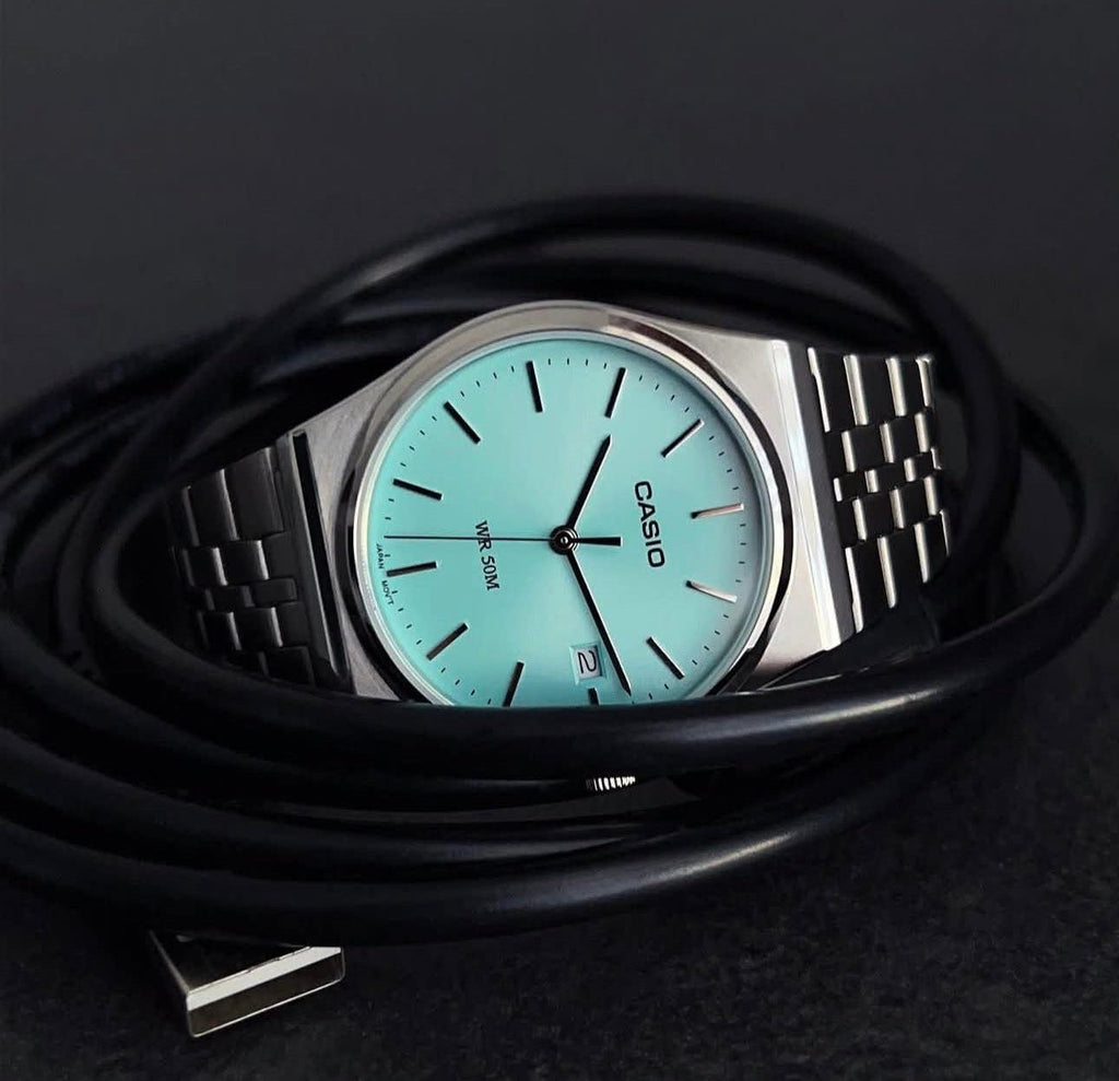 Casio MTP - B145D - 2A1V Tiffany Dial Stainless Steel Men’s Watch | Casio MTP - B145D - 2A1V - VERSE - 
