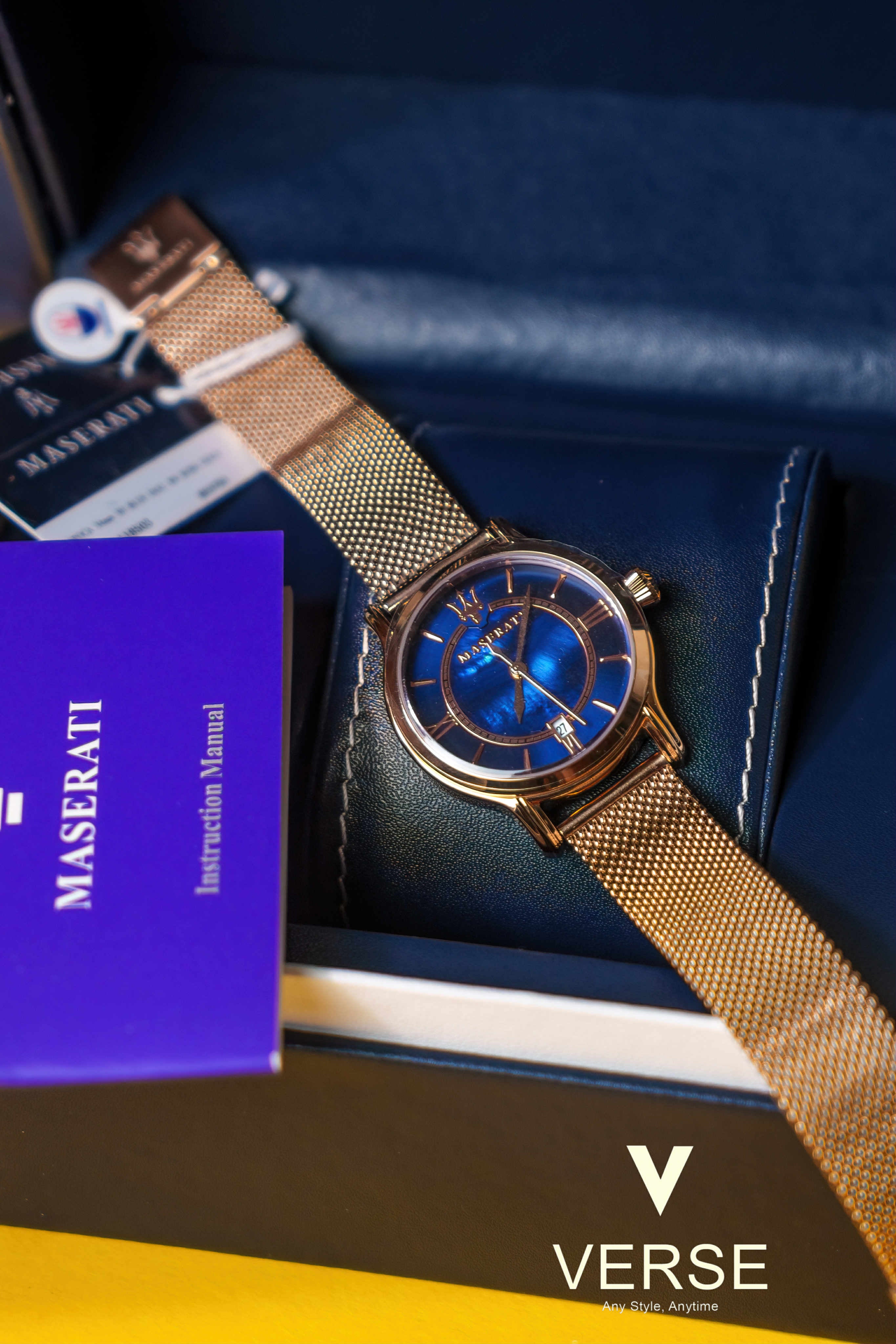 Maserati Epoca R8853118503 Women’s Rose-Gold Watch with Blue Mother-of-Pearl Dial & Mesh Bracelet| Maserati Epoca R8853118503